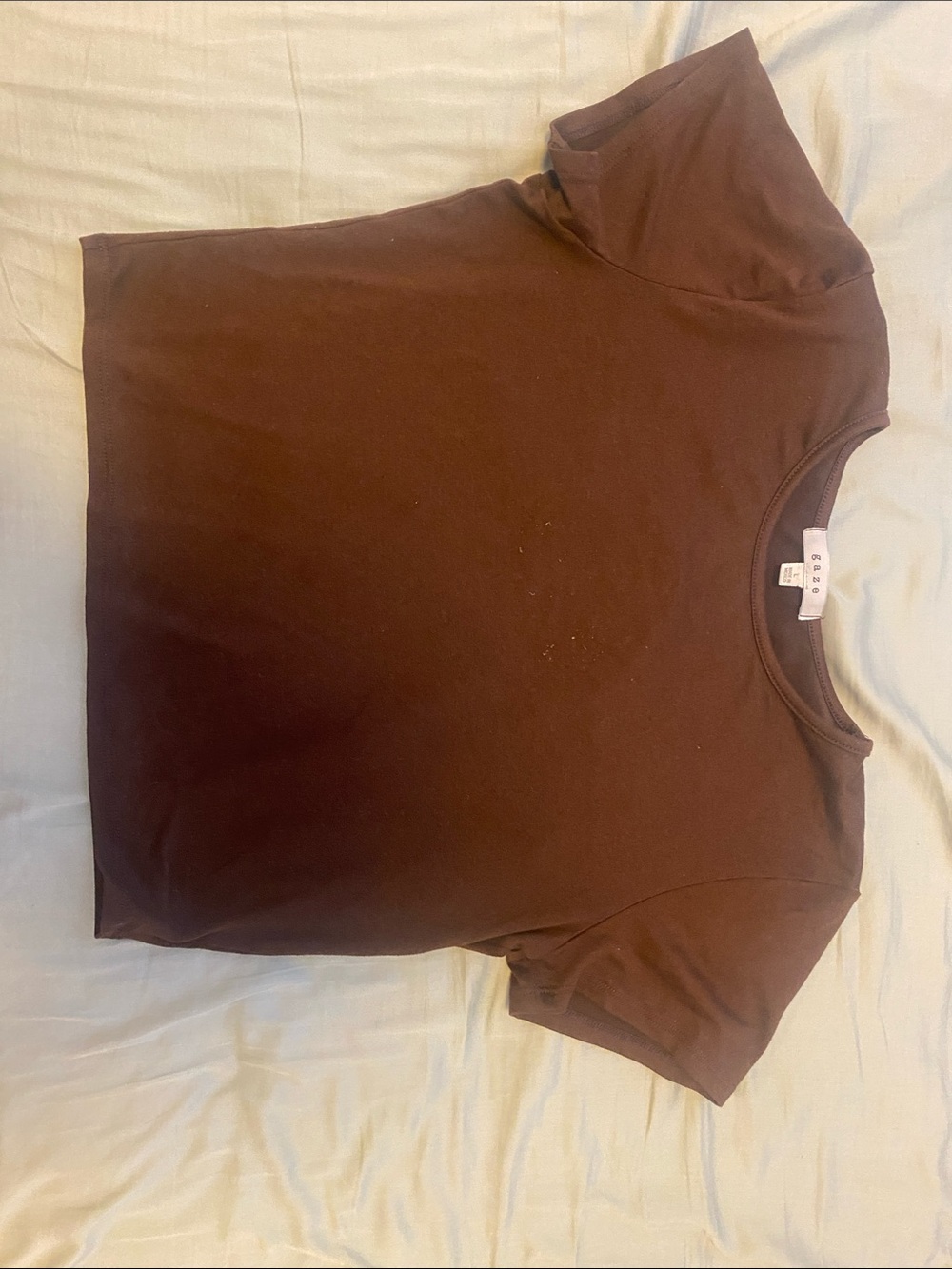 Basic Brown Short Sleeve Cropped Top